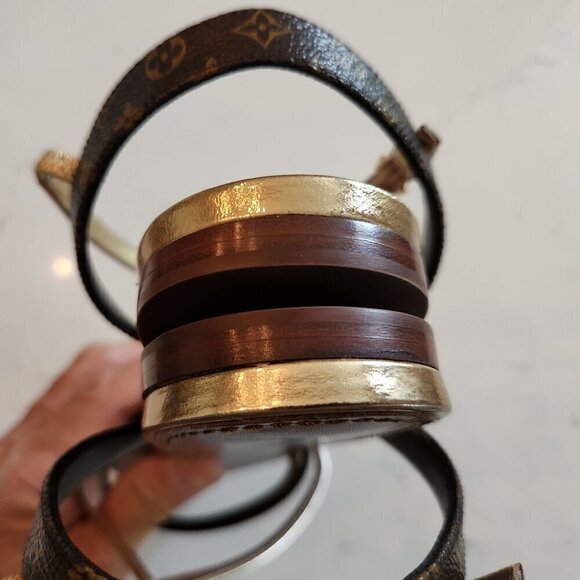 Louis Vuitton Gold Monogram Landscape Sandals, Authentic - Picture 9 of 13